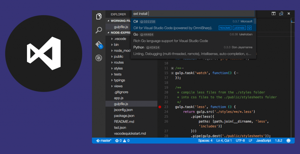 visual studio code editor package.