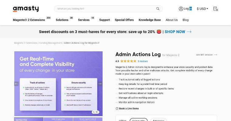 Amasty’s Admin Login Actions Amasty’s Admin Login Actions