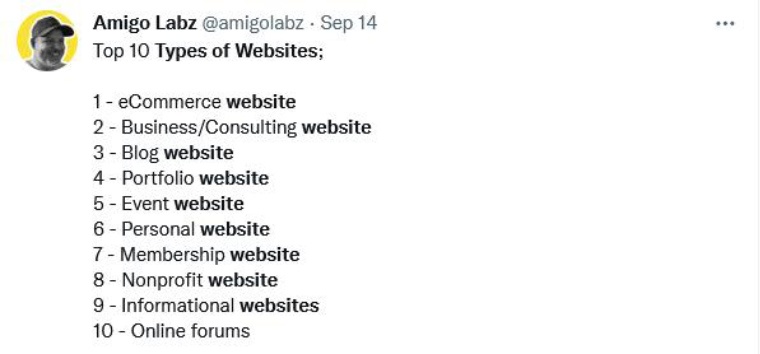 Type of Website