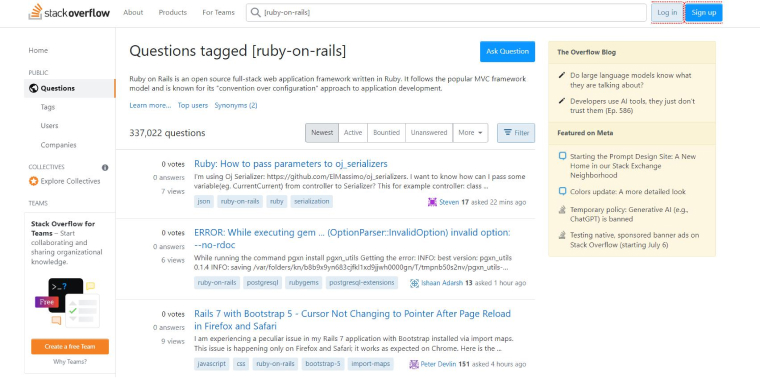 Ruby on Rails - StackoverFlow