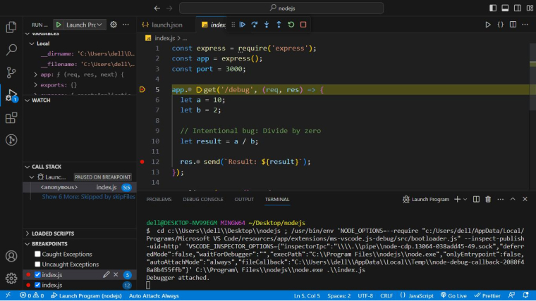 VS Code Advanced Debugging Configuration