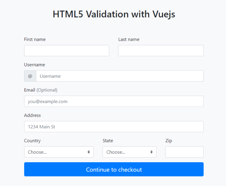 Vue JS Checkout Form