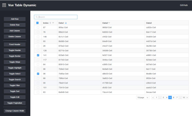 Vue JS Datatable