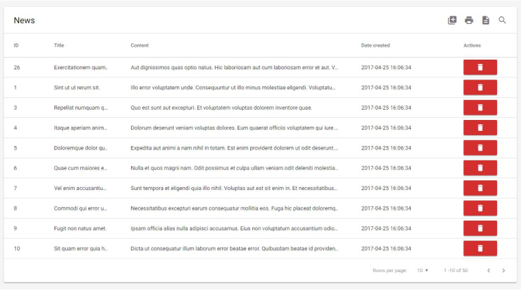 vue-materialize-datatable Vue JS Datatable