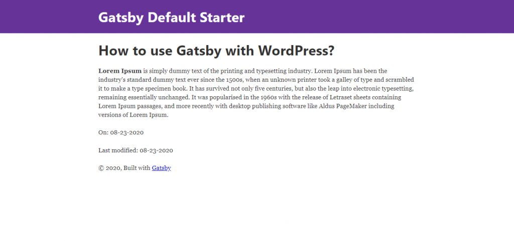 How to use Gatsby with WordPress How to use Gatsby with WordPress
