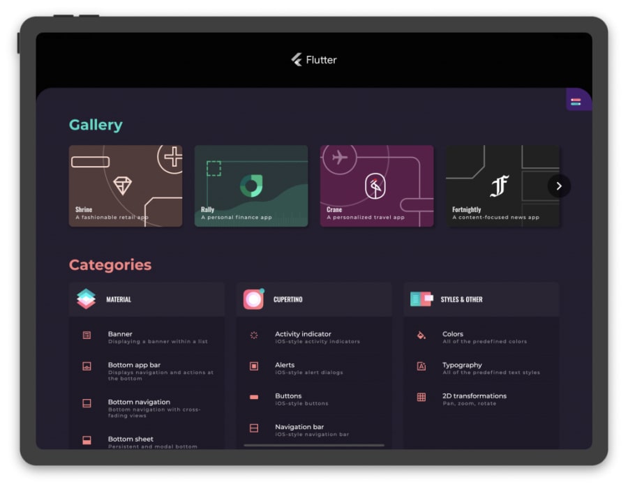 Flutter Gallery