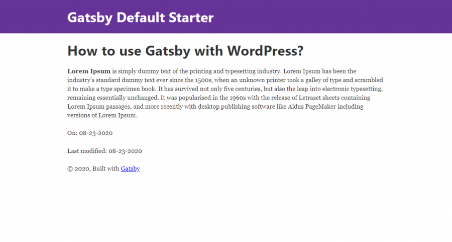 How to use Gatsby with WordPress?
