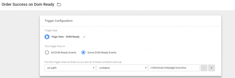 order success on dom ready order success on dom ready